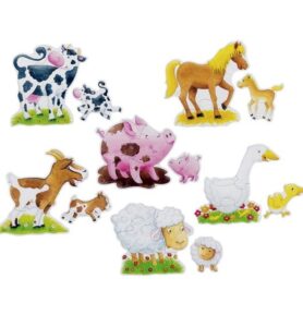 Puzzle pro nejmenší - Zvířátka z farmy karton XXL, 24ks (Goki)