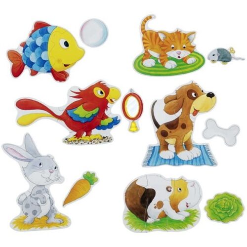 Puzzle pro nejmenší - Domácí zvířátka karton XXL, 24ks (Goki)