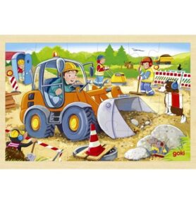 Puzzle na desce - Staveniště, 24ks (Goki)