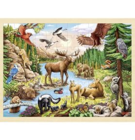 Puzzle na desce - Velké A3, Divočina severní Ameriky (Goki)