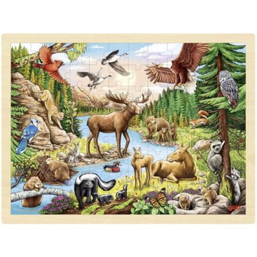 Puzzle na desce - Velké A3, Divočina severní Ameriky (Goki)