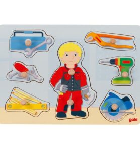 Puzzle vkládací - Řemeslník, 8ks (Goki)