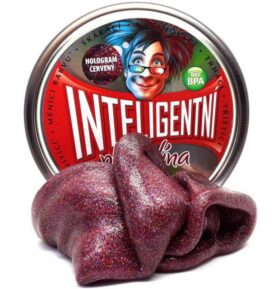 Inteligentní plastelína - třpytící, Hologram červený