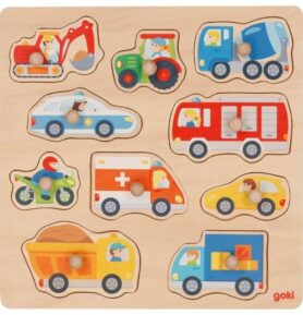 Puzzle vkládací - Dopravní prostředky, 10ks (Goki)