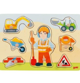 Puzzle vkládací - Stavitel, 8ks (Goki)