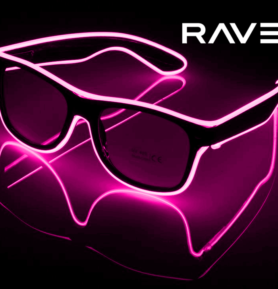 RAVEON Svítící brýle Wayfarer style | Růžové