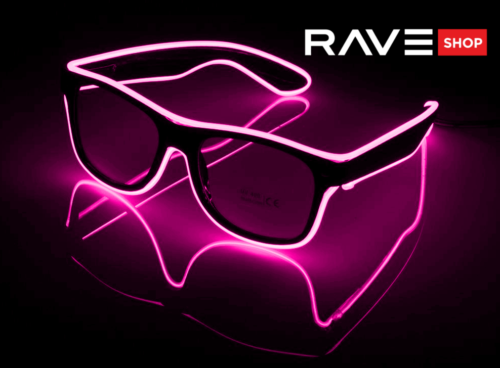 RAVEON Svítící brýle Wayfarer style | Růžové