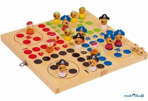 Člověče, nezlob se - Piráti, dřevěné figurky (Small foot)