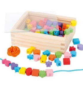 Navlékací perle - Set korálků, Tvary v krabičce 84ks (Small foot)