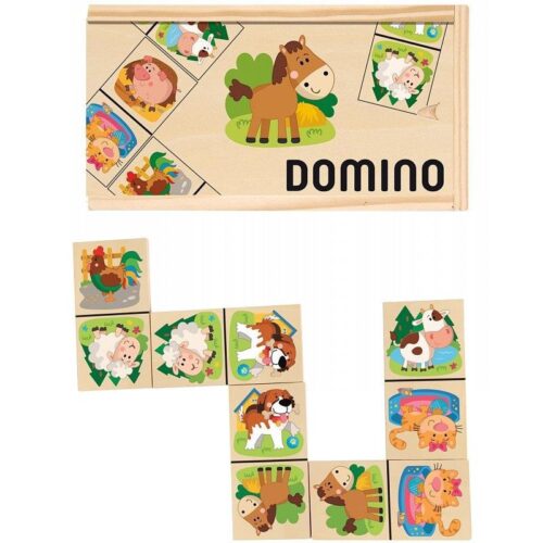 Domino - Domácí zvířata dřevěné, 28ks (Woody)