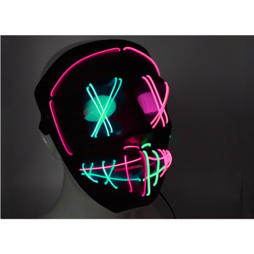 RAVEON Svítící maska Anarchy Rave | Zelenofialová