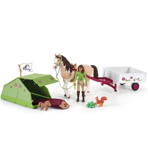 Schleich - Jezdecký klub, Sarah s koníkem a zvířátky kempují