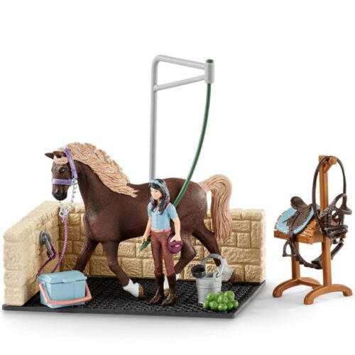 Schleich - Jezdecký klub, Mycí box s Emily a Lunou