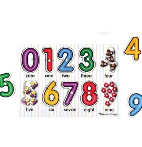 Puzzle vkládací - Číslice s počítáním, 10ks (M&D)
