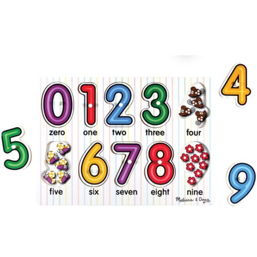 Puzzle vkládací - Číslice s počítáním, 10ks (M&D)