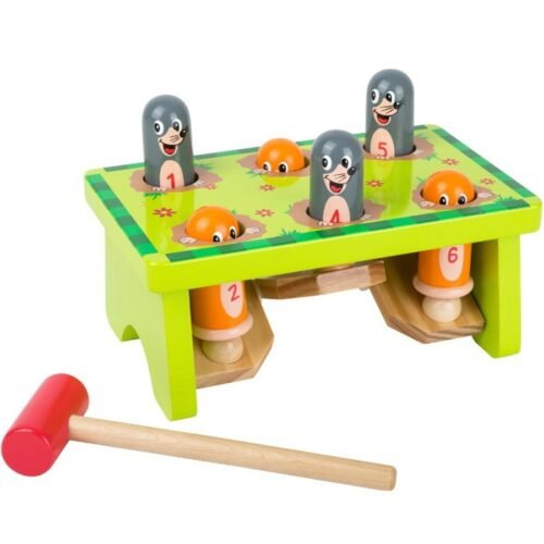 Zatloukačka - Dřevěná hra zatloukej krtka (Small foot)