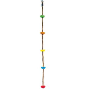 Lezecké lano - Šplhací s úchyty barevné, 195cm (Bino)