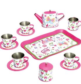 Nádobí dětské - Čajový set, Růžový plechový (Bino)