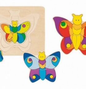 Puzzle vícevrstvé - Motýl, 4 vrstvy (Goki)