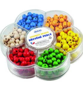 Navlékací perle - Set korálků, V kytičce barevné (Detoa)