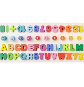 Puzzle výukové - Didaktická deska s počítáním a písmeny (Woody)
