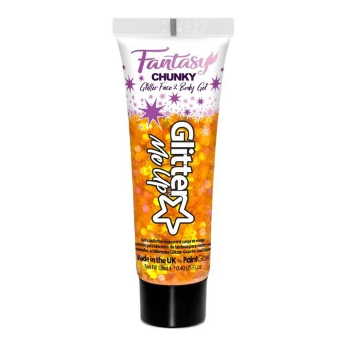 PaintGlow Velké gelové třpytky na tvář a tělo | Dragon Hearth - Zlaté, 12ml