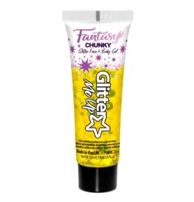PaintGlow Velké gelové třpytky na tvář a tělo | Golden Griffin -  Zlaté, 12ml