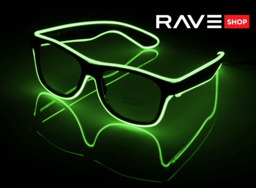RAVEON Brýle svítící Wayfarer style | Zelené