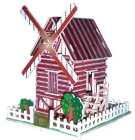 3D Puzzle barevné - Větrný mlýn