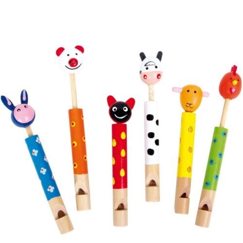 Hudba - Píšťalka s pístem, Zvířátka, 1ks (Small foot)