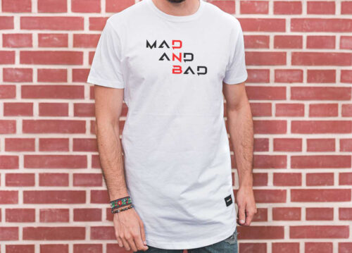 RAVE Prodloužené bílé tričko | Mad and Bad Velikost: M