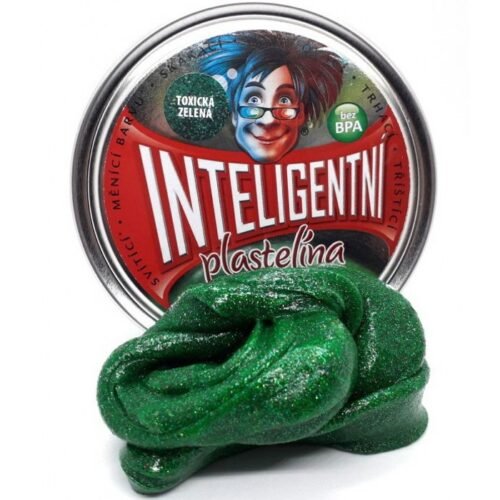 Inteligentní plastelína - třpytící, Toxická zelená