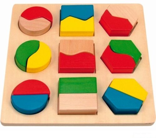 Vkládačka - Geometrickými tvary půlené větší (Woody)