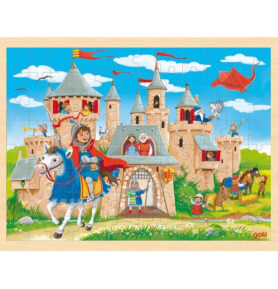 Puzzle na desce - Velké A3, Rytířský hrad, 96ks (Goki)