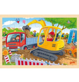 Puzzle na desce - Bagr, 24ks (Goki)