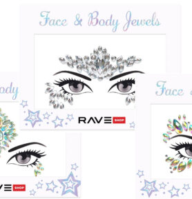 RAVE Set samolepících kamínků na obličej | 3x