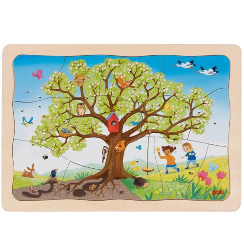 Puzzle výukové - Moje jabloň, 4 vrstvy, 46ks (Goki)