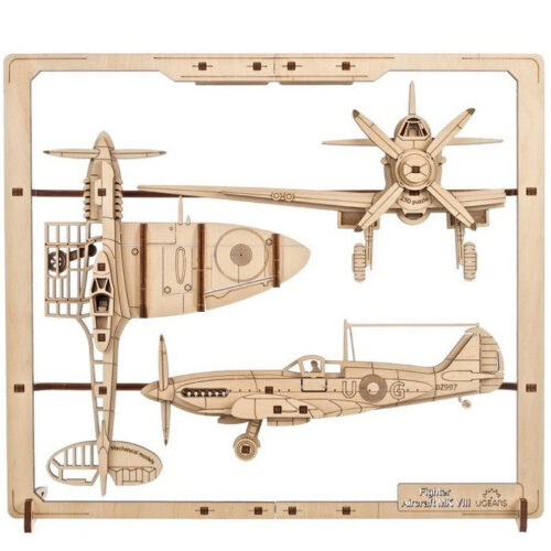 3D model - 2.5D puzzle letadlo Fighter Aircraft (Ugears)