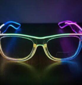 RAVEON Svítící brýle Wayfarer style | Transparent multicolor