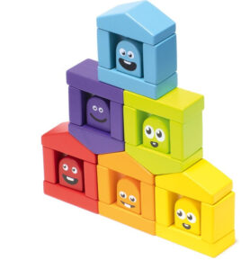 Kostky - Barevné, Stavebnice domky, 30ks (Cubika)