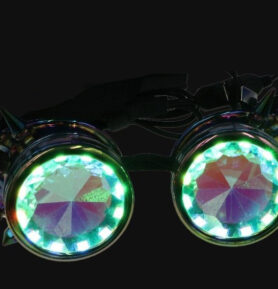 RAVEON Kaleidoskopické svítící brýle PIXEL PRO | STEAMPUNK