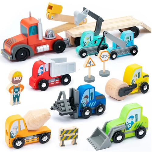 Vláčkodráha auta - Sada transportéru stavebních vozidel (UMU)