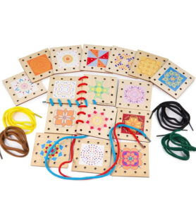 Šití - Provlékací obrázky, Patchwork (Bigjigs)
