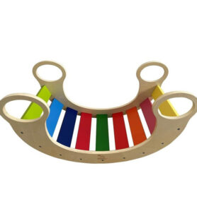 Houpadlo - Montessori houpačka duhová dřevěná (2Kids Toys)