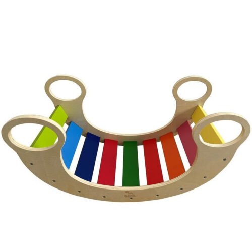 Houpadlo - Montessori houpačka duhová dřevěná (2Kids Toys)