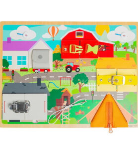 Puzzle motorické - Deska každodenních dovedností (Bigjigs)