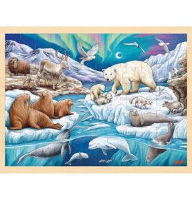 Puzzle na desce - Velké A3, Polární noc, 96ks (Goki)