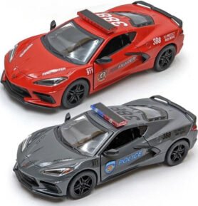 Kovový model - Auto Corvette (2021) policie-hasiči, 1:36, 1ks
