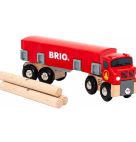 Vláčkodráha auto - Tahač se dřevem (Brio)