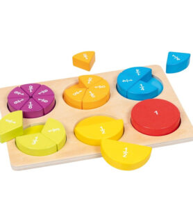 Puzzle výukové - Učíme se zlomky, 21 dílků (Goki)